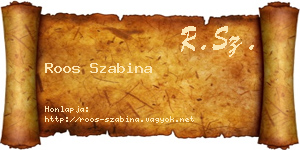 Roos Szabina névjegykártya